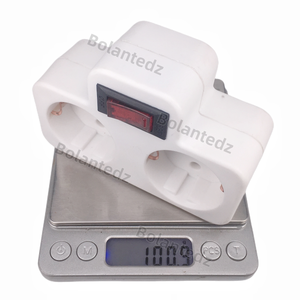 16Aヨーロピアンタイプ変換プラグ1 TO 2ウェイEU標準電源アダプターソケット (スイッチ付き) - Product Image 3