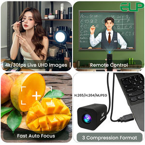 Uzaktan kumanda ile ELP 12X otomatik Zoom H.264 4K USB kamera motorlu otomatik odaklama 1080P 60FPS Video konferans için HD-MI USB Webcam - Product Image 6