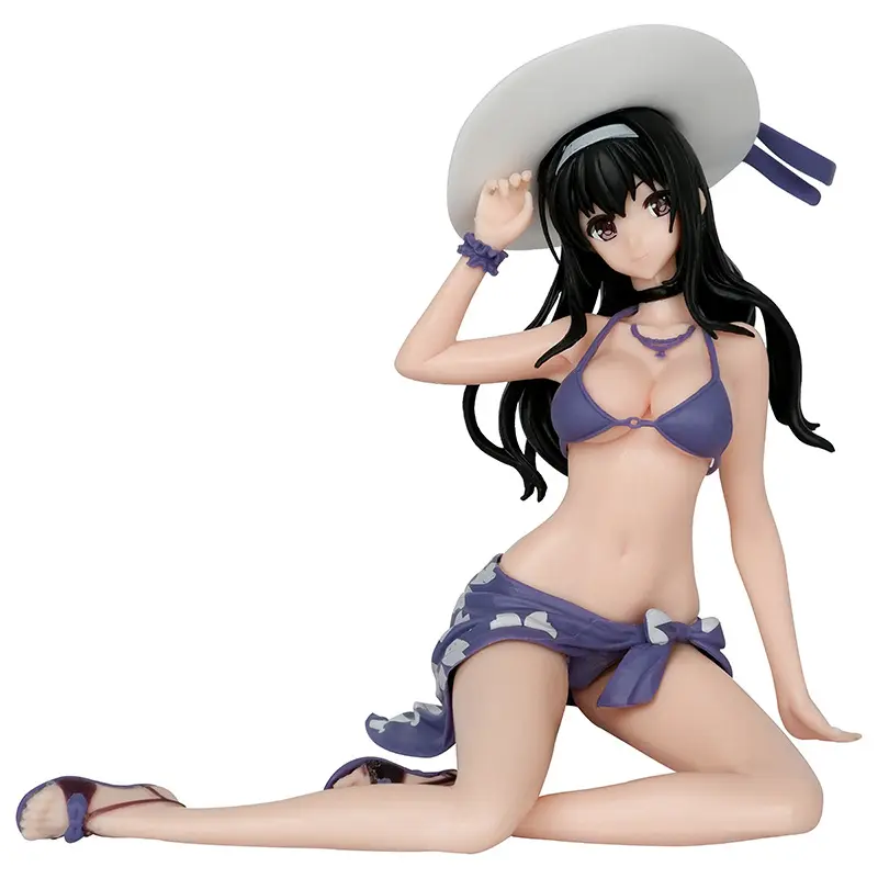 Sexy chica Anime figura modelo transeúnte chica Senpai Kasumigaoka Shiha Bikini extraíble ropa traje de baño Anime PVC figura de acción