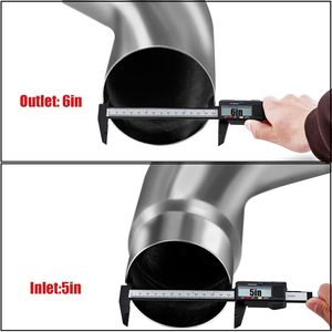 Özel dizel 5-6 Mandrel tüp bükme 5 6 inç gerdirme dirsek ucu cilalı krom egzoz dirsek