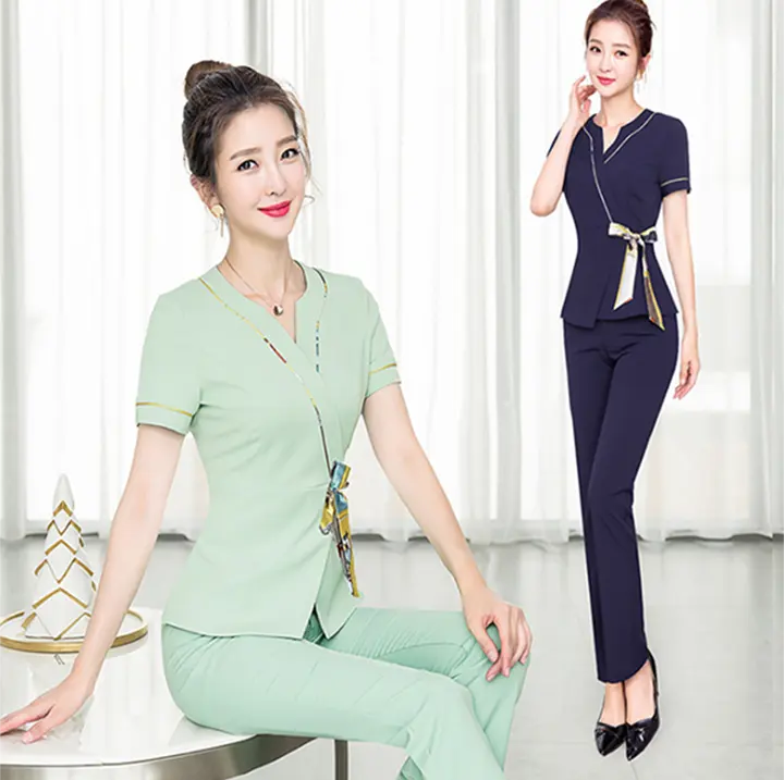 Promozionale Thai Massage Spa Tunica Uniformi Della Signora Estetista Uniforme Usura del Lavoro Set per Hotel e Salone di Bellezza