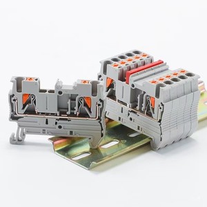 Bloque de terminales de resorte en línea, bloque de terminales de cobre enchufable de riel de guía de la serie PT combinado para cable de 2,5 mm² - Product Image 1