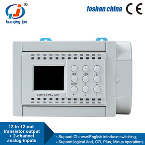 Huaqingjun 12-in 12-out Transistor Output PLC 2AO 0-20mA RS485 Modbus RTU PLC analógico para máquina expendedora - Product Image 2