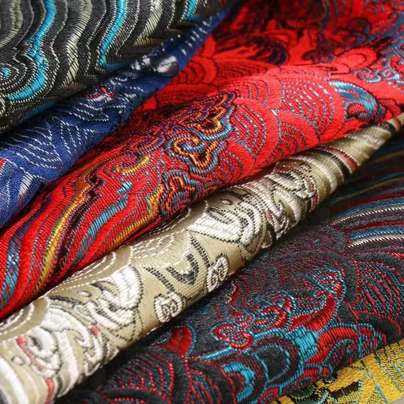 Tela de seda de mora lavable para diseñadores de interiores, hilo orgánico de alta calidad, teñido, elástico, Floral crudo, brocado, hecho a mano