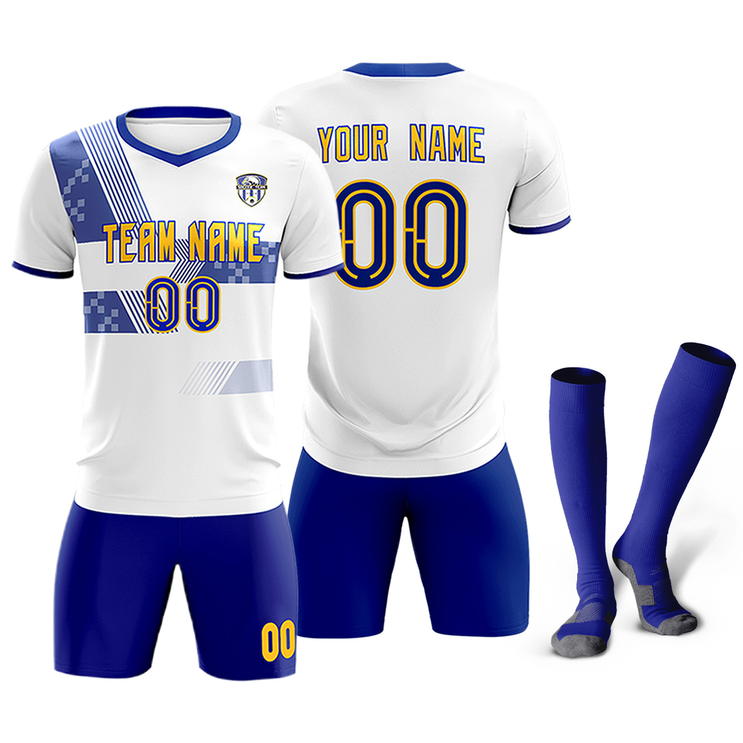 Blanco y real y amarillo-K048