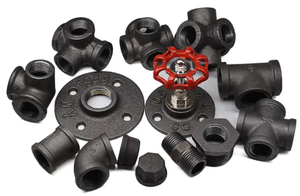 New gang đen tầng mặt bích 4 lỗ mặt bích DN32 1 1/4 "với NPT Trung Quốc nhà máy Bán phụ kiện - Product Image 6