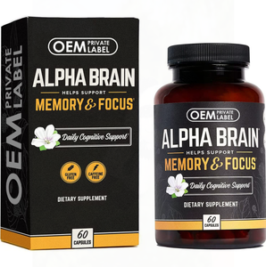 Cápsulas nootrópicas Suplemento cerebral Alpha GPC, L Theanine & Bacopa Monnieri Concentración de enfoque Mejora la memoria Nootropics Cerebro