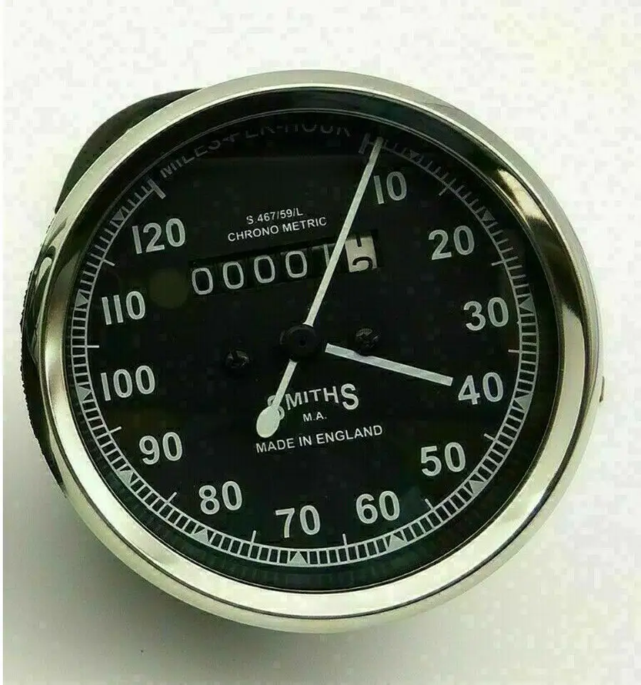 Đồng Hồ Tốc Độ Smiths Vành Mạ Crôm 120 Mph Royal Enfield Phụ Tùng Ấn Độ Phù Hợp Với BSA Royal Enfield Norton Sớm Nhất Là Vào Năm 10122740;