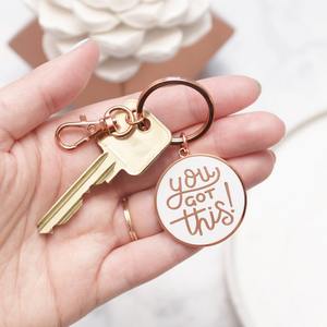 Metal Enamel <strong>Key</strong> Chain Round Circle Keyring Custom <strong>Cartoon</strong> Motivational Soft Enamel Pin Keychain <strong>Key</strong> Ring Word Letter Keychains - Product Image 6