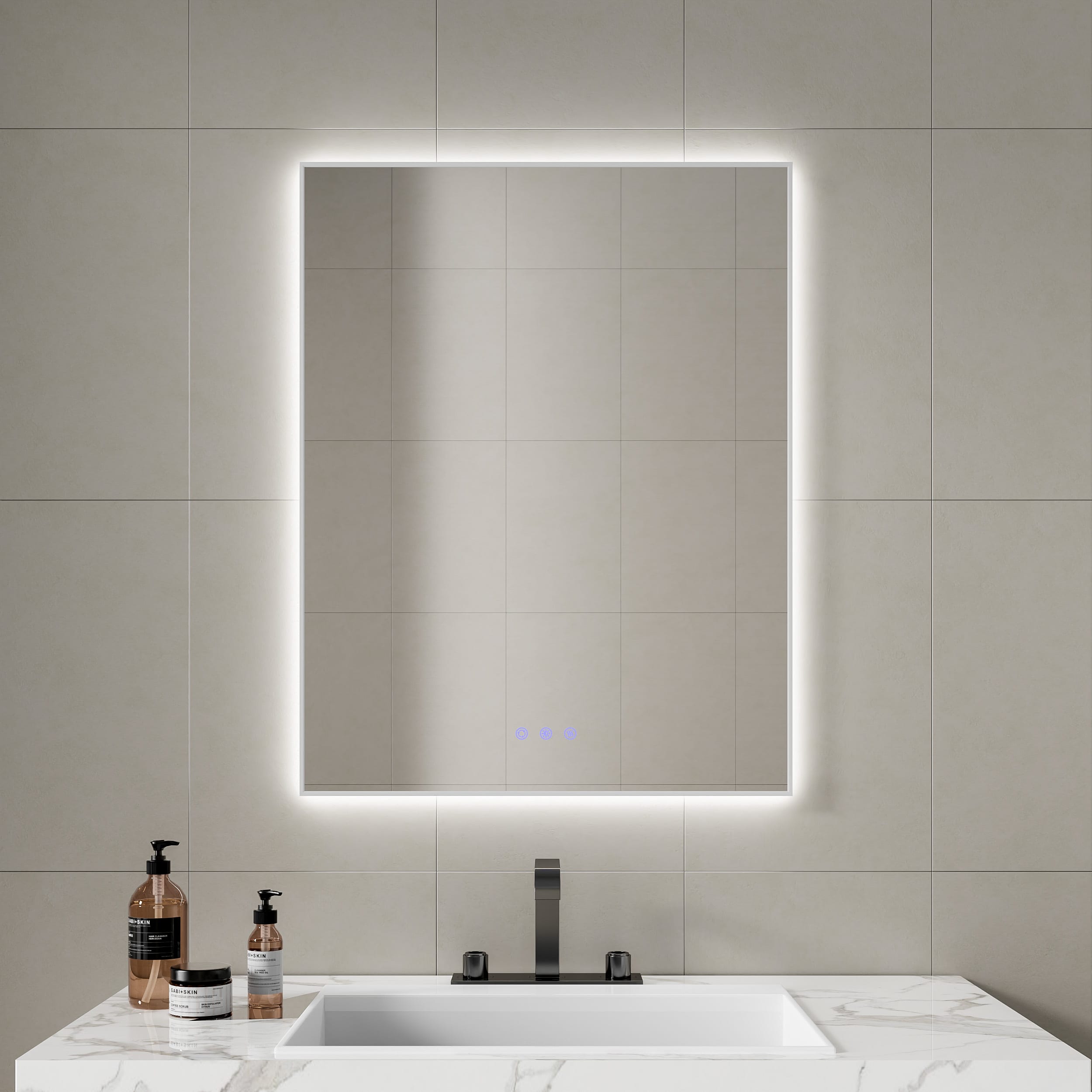 Miroir de salle de bain encadré DP387