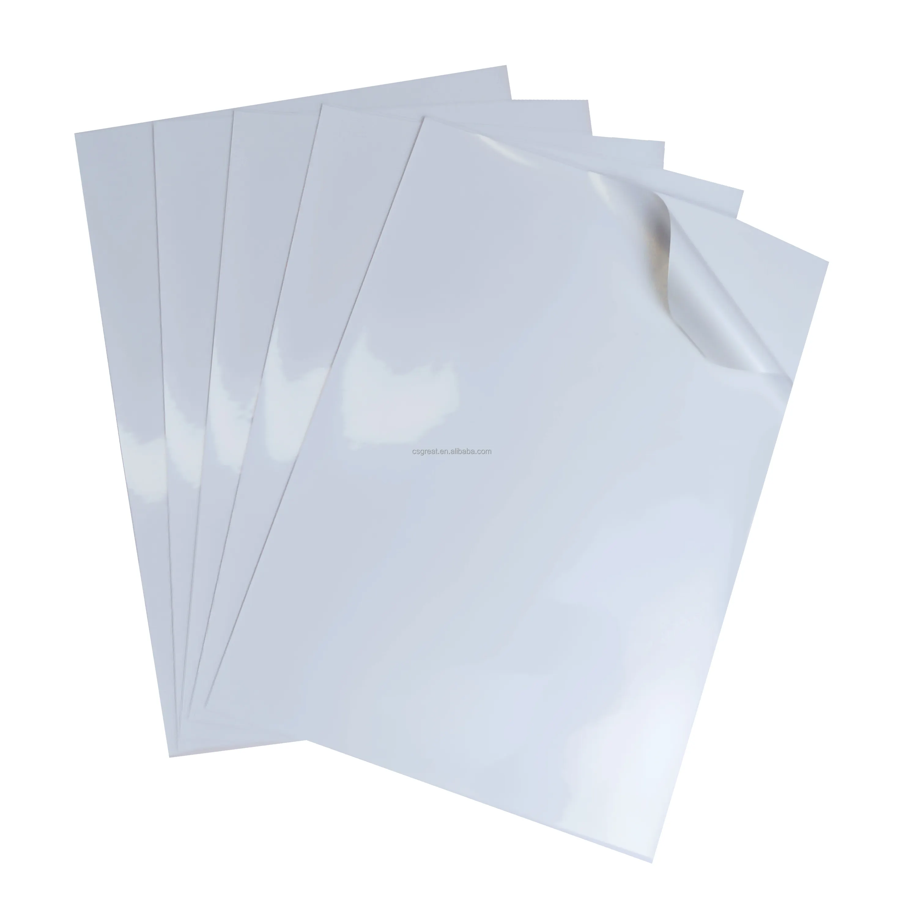 Eccellente olografico personalizzato appiccicoso vinile argento retro-adesivo 100 micron adesivo di carta per l'alta qualità stampa digitale