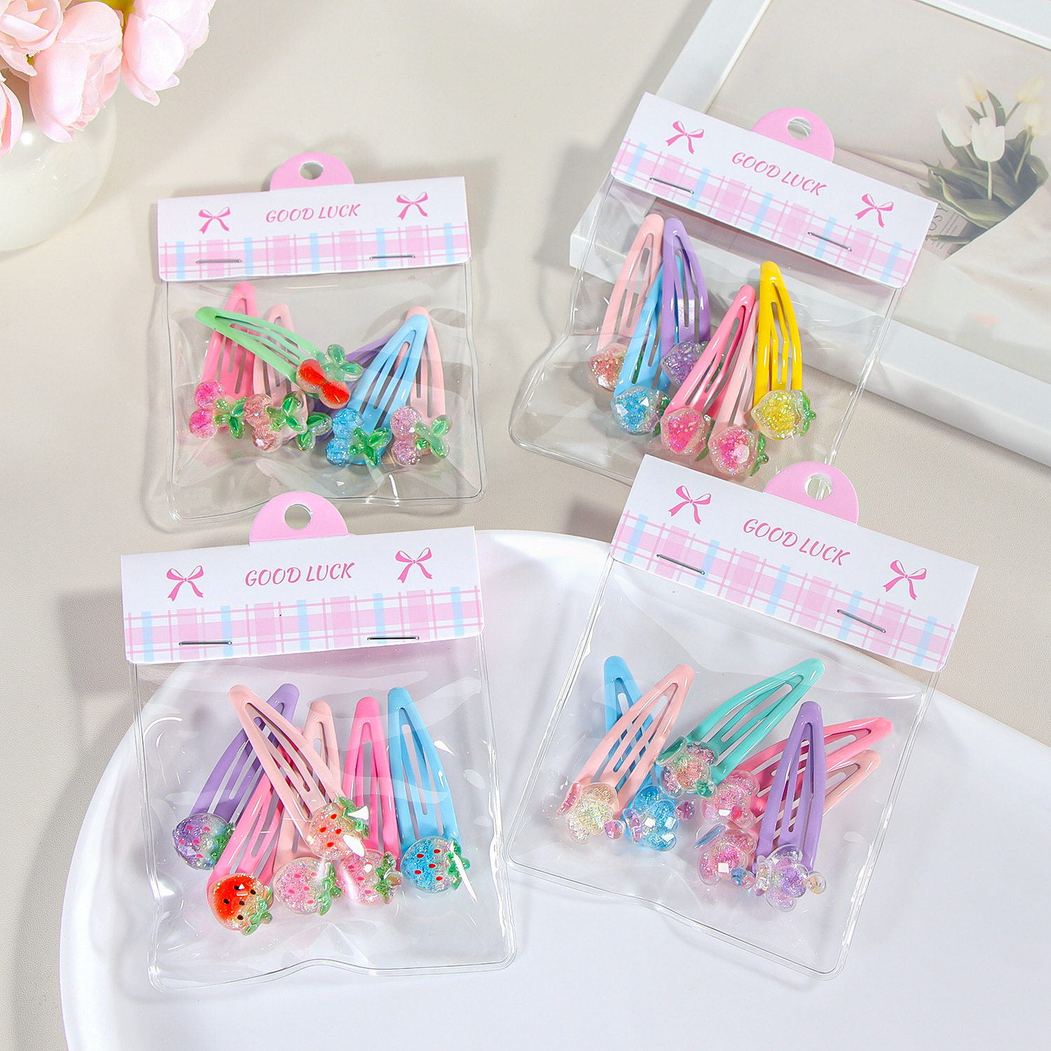 2PVC Bagged Fine Powder Fruit Crown BB Clips (6 Pieces)