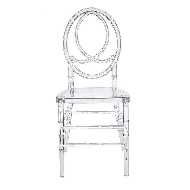 Оптовая продажа, прозрачный акриловый свадебный стул Феникс из смолы с подушкой, пластиковый стул