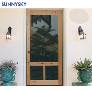 Diseño Sunnysky Entrada principal Exterior Puerta doble de madera Puertas delanteras Entrada Puertas de madera - Product Image 3