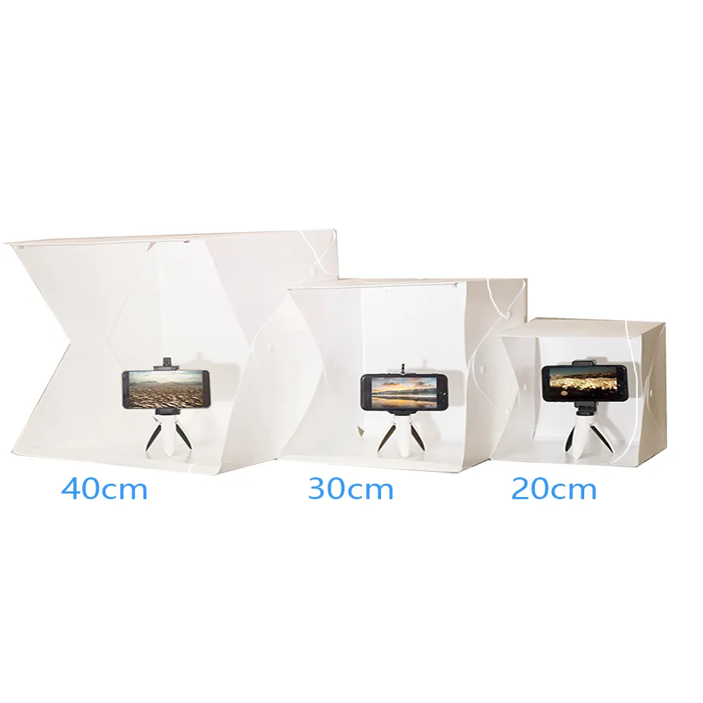 Factory direct sale Portable foldkable LED mini photo studio light box Photography Studio for mobile or camera with 20/30/40cm