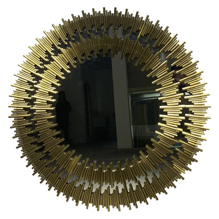 مرآة زخرفية فريدة من نوعها على شكل شمس ، مرآة إبداعية لصنع الغرف ومرآة للتثبيت