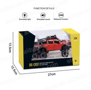 1:24 Raptor döküm alaşım araba modeli mini araba Metal ışık ve ses ile geri çekme araba modeli çocuk - Product Image 6