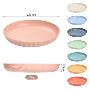 Moderne Bpa-Vrije Plastic Kleurrijke Tarwevezel Dinerborden Wegwerpborden Voor Feesten - Product Image 2