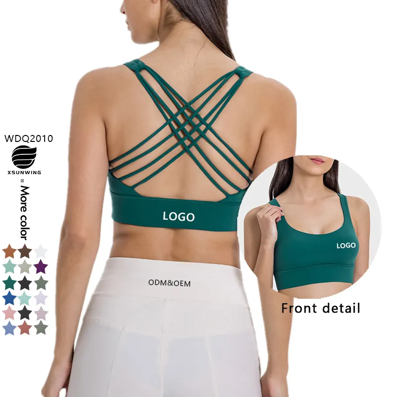 Xsunwing — soutien-gorge de sport Sexy, dos croisé, Yoga, haut de gymnastique, Impact élevé, sous-vêtements pour femmes, nouvelle collection