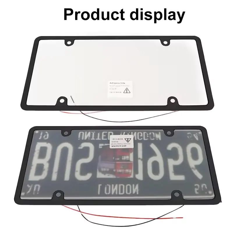 US Standard 30*15cm support de plaque d'immatriculation électrique Smart Gradation Film flou plaque d'immatriculation avec télécommande