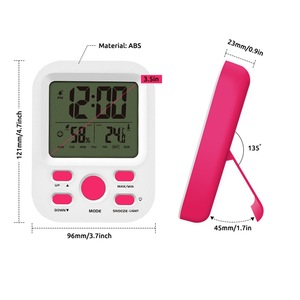 Smart Home Temperatur Luft feuchtigkeit Wecker mit großem LCD-Digital anzeige ständer oder Hänge halterung Elektronische Uhr Hintergrund beleuchtung - Product Image 1