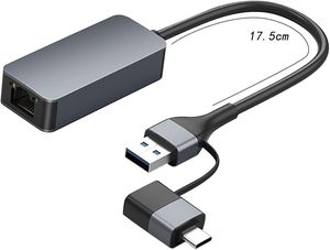 Adaptador Ethernet USB C de alto rendimiento Dajiang convertidor personalizado OEM USB3.0 RJ45 para ordenador portátil/escritorio con cable Stock disponible - Product Image 3