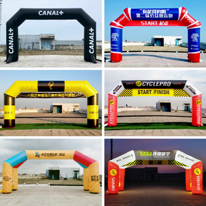 ซุ้มประตูเป่าลม Arco แบบเติมได้พร้อมไฟ LED สำหรับตกแต่งการแข่งขันกลางแจ้งโฆษณาตามสั่ง - Product Image 6