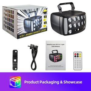 Fabrika doğrudan 50W hibrid sahne ışık 2x10W quad-çip + 16x5050 LED Chaser & lazer DMX512 15CH otomatik/ses modu için kulüp/parti - Product Image 4