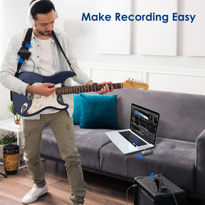 5.8G Wireless Multifunction IEM/Guitar Audio <strong>Interface</strong> System Live Streaming/Recording Transmitter Bodypack Receiver Comfortable