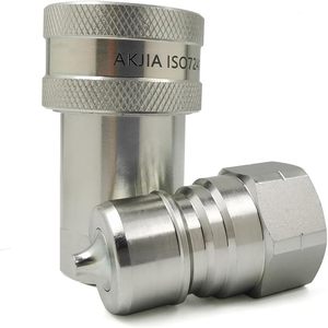 <strong>3</strong>/4&quot; NPT Thread ISO7241-1 a Hydraulic Quick Disconnect Coupler/Coupling Set with Dust Caps - Product Image 6