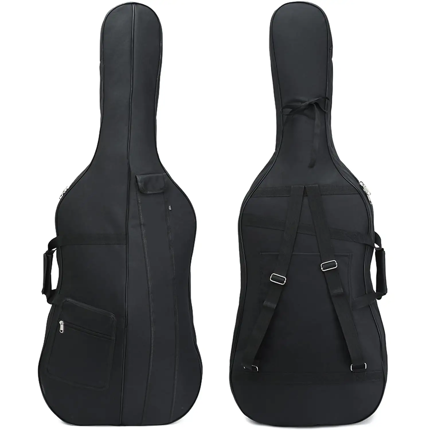 4/4 Cello Case with Soft Padded Gig Bag Multiple Pockets Thick Shoulder Straps Handle-Convenient Travel Bag for Instruments