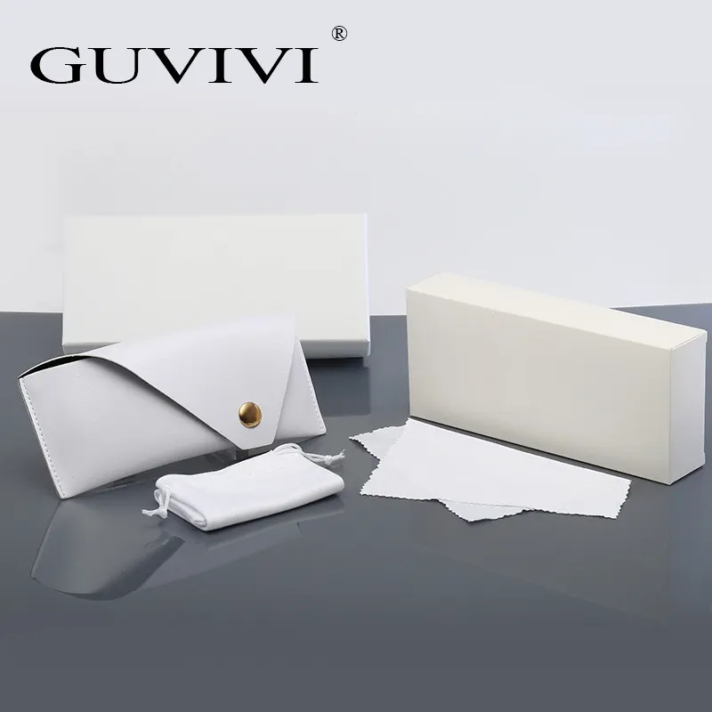 GUVIVI Eyeglasses Cleaning Cloth Glasses Bag Pouch Custom Pu Leather Eye Glasses Case