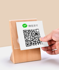 Acrylic Wood Display Stand Holder Photo <strong>Frames</strong> for Price Tag Qr Code Pay Menu <strong>Name</strong> Card Office Meeting - Product Image 5