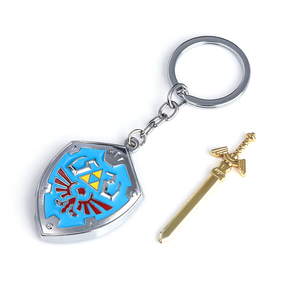 พวงกุญแจโล่ Zelda hylian เกมขายส่งที่มีตำนานพร้อมพวงกุญแจจี้ดาบต้นแบบ - Product Image 3