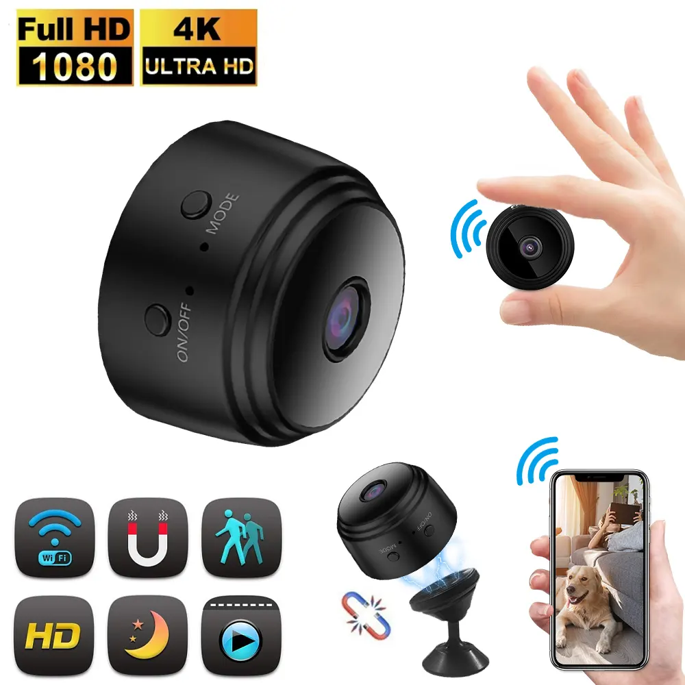 A9 Mini Cámara WiFi HD 1080p Grabadora de voz inalámbrica remota Videocámara Cámaras de vigilancia de seguridad para el hogar