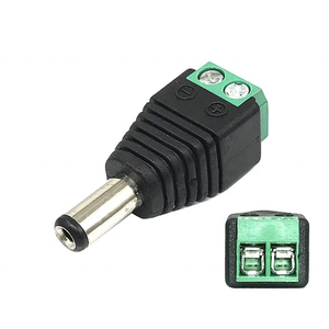 Fyx solderless dc תקע 5.5*2.1 מ "מ זכר ונקבה מחבר עם בלוק מסוף ירוק, סוג לחצן לדחוף עבור ספק כוח cctv