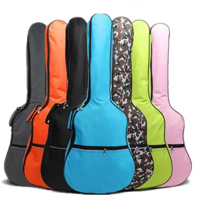 Logotipo personalizado Oxford Portable Bass Guitar Bags Mochilas 41 polegadas Engrossar guitarra Bag