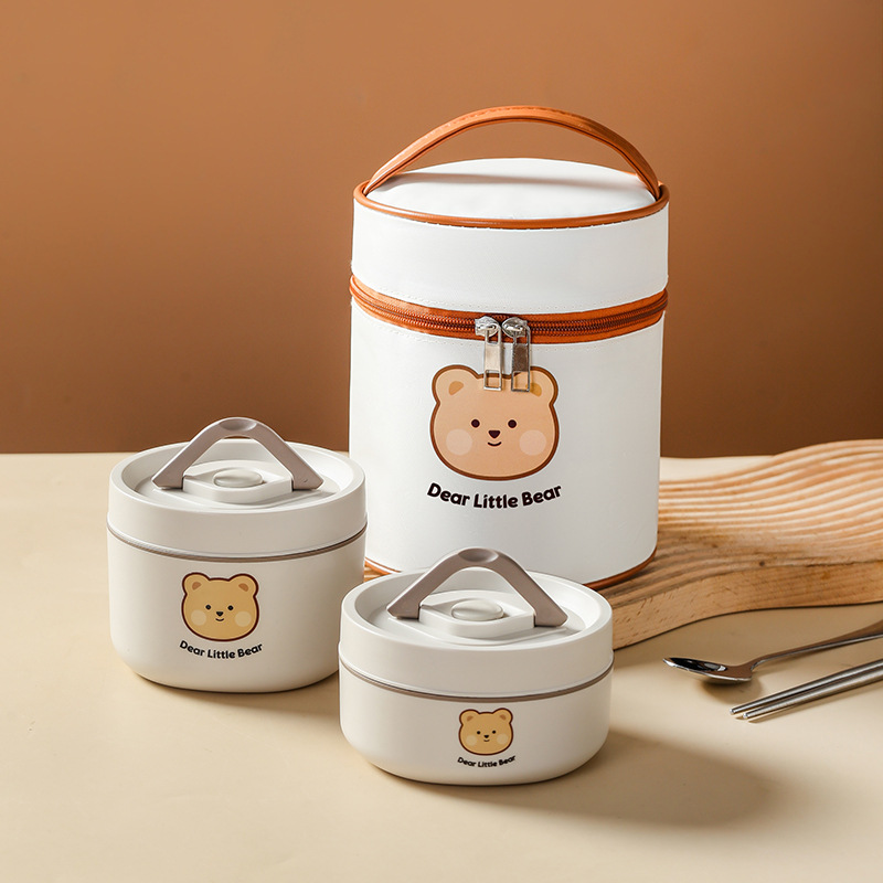Petit ours + vaisselle + sac thermique [four à micro-ondes/chaleur Preser