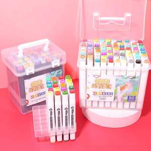 Set di 12 colori marcatori artistici a doppia punta per adulti e bambini punte a scalpello per il disegno