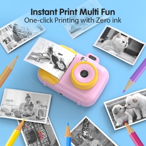 印刷用紙付き2.4インチスマートデジタルキッズサーマルプリントカメラ、カラー: 503Jピンク固定焦点 - Product Image 3