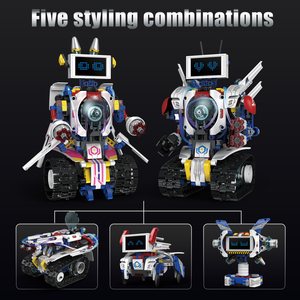LED Display Screen <strong>Robot</strong> Toy with Light Function DIY Electronic Building Block Made of Plastic Educational Remote Control Toy - Product Image 4