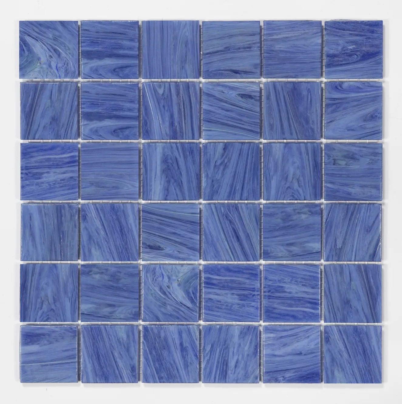 Azulejos de mosaico de vidro de cristal azul para piscina ou decoração de banheiro, mistura quadrada de alta qualidade