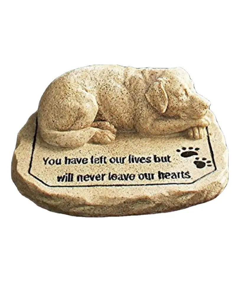 Pietra commemorativa in resina adorabile cane personalizzato in pietra commemorativa per giardino