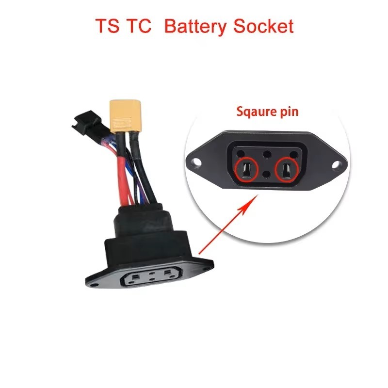 Conector de batería TS TC, pin cuadrado.