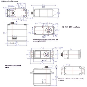 Feetech HLS3620M 20 кг, алюминиевый корпус с высоким крутящим моментом, магнитное кодирование, 360 градусов, одинарная двойная ось, механический сервопривод для последовательной шины - Product Image 2