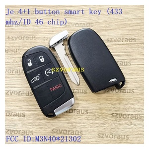 Di alta qualità per Jeep 4 + 1 pulsante chiave intelligente (433 Mhz/ID 46 Chip) Smart telecomando chiave per auto - Product Image 2