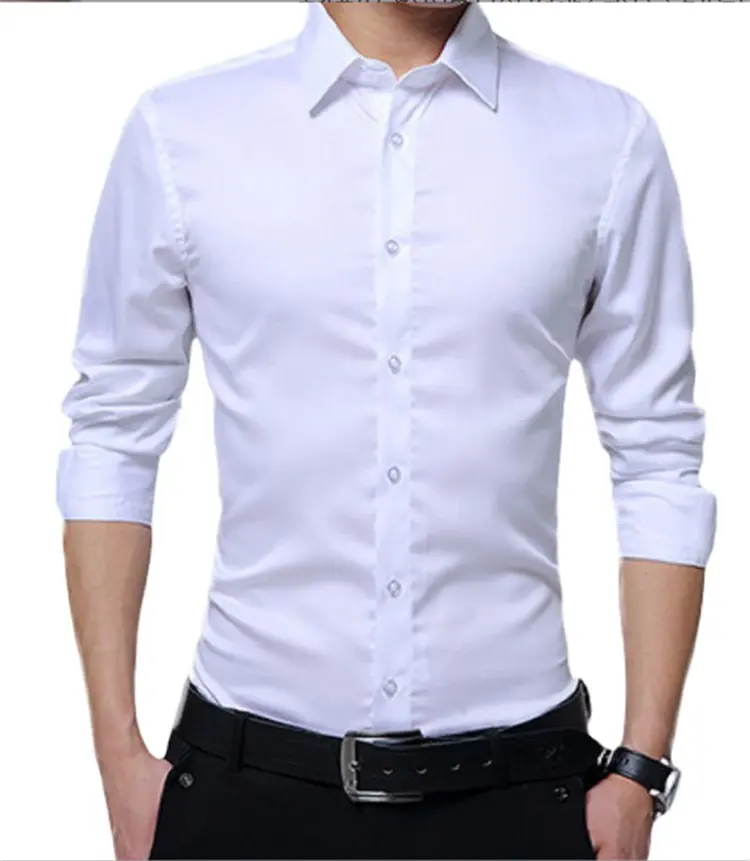 Vente en gros Chemises formelles décontractées pour homme Chemises habillées d'affaires sans repassage