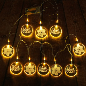 Acrylic Clear Laser Design <strong>Snowflake</strong> Let It Snow Words <strong>Led</strong> Holiday <strong>String</strong> Lights for Christmas Wall Decor - Product Image 4