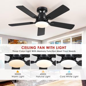 46&quot; Flush Mount LED Dimmable Low Profile Indoor Modern Ceiling Fans with Lights <strong>and</strong> Remote <strong>Control</strong> <strong>DC</strong> Reversible Ceiling Fan - Product Image 3