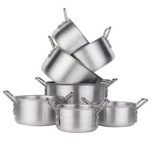 XINHUI Vente Directe d'Usine Ensemble de 7 Pièces de Marmites de Cuisson Profondes en Aluminium Poli Batterie de Cuisine avec Couvercle - Product Image 4